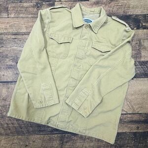 Old Navy‎ Military Style Cotton Utility Jacket Khaki Beige corduroy Casual L